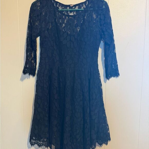 FREE PEOPLE WOMEN Small Queens Love Black Asymmetrical Lace Dress‎ No size tag - Picture 3 of 10
